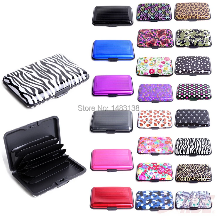 

50pcs Designer Aluminium RFID Blocking Identity Protection Wallet Aluminum Credit Card holder Case