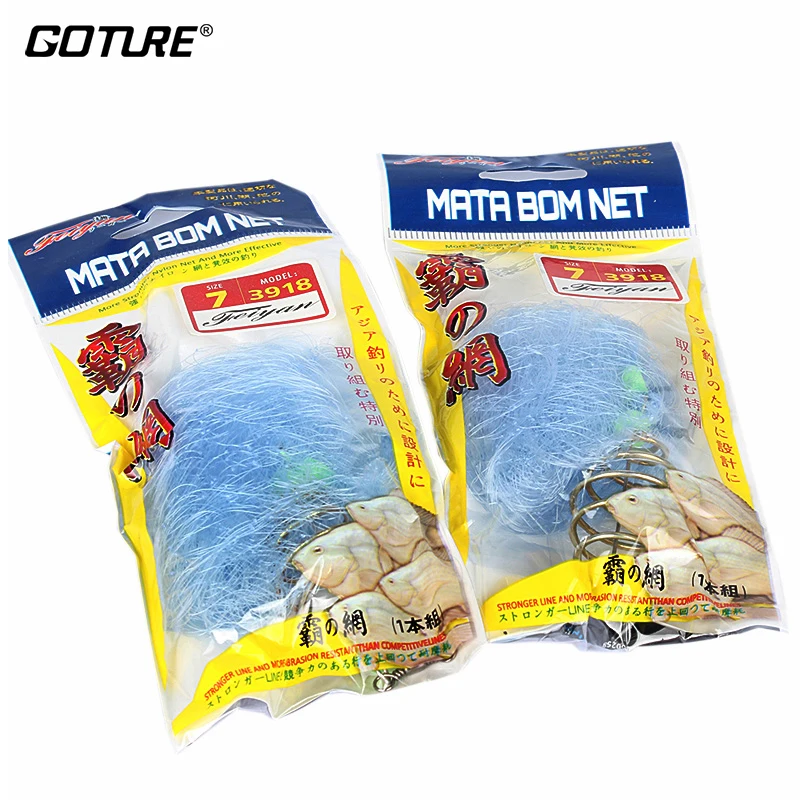 

Goture 4pcs/lot Nylon Fishing Net Copper Spring Connector With Luminous Beads Carp Folding Network
