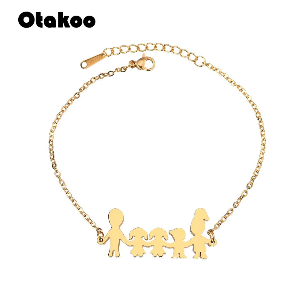 Otakoo модные браслеты из нержавеющей стали с фигурками для всей семьи изображением