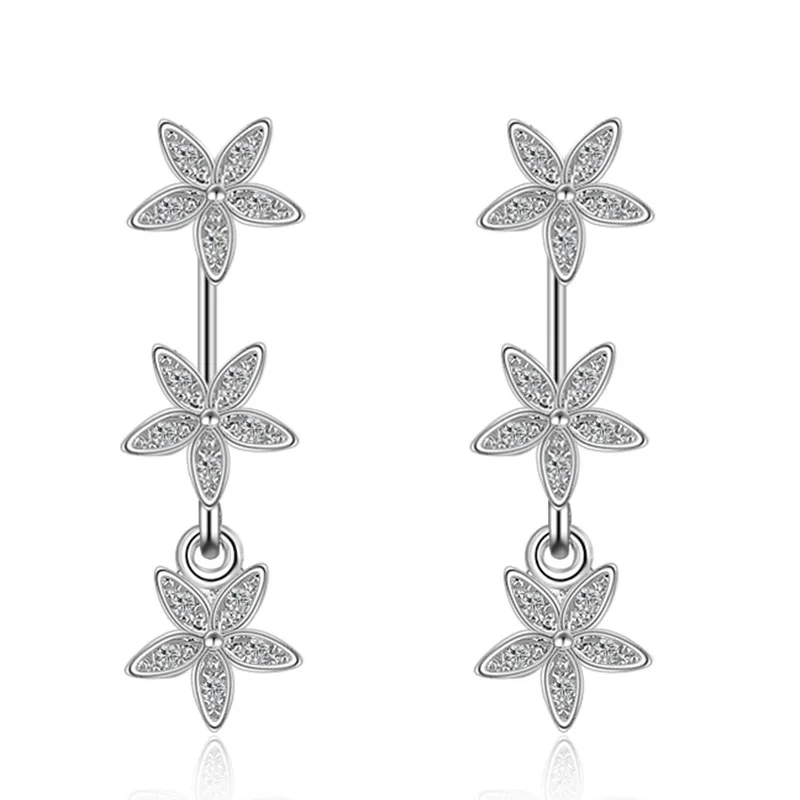 

Hight Quality Jewelry 2017 New Fashion Design Star Shiny Zircon 925 Sterling Silver Stud Earrings for Women Christmas Gift