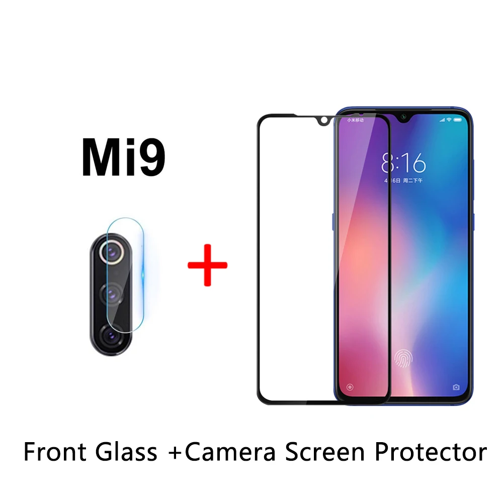 2 in 1 Glass 2-в-1 Камера Стекло для Xiaomi mi 9 Tempered Стекло Экран протектор для Xiaomi mi 9 mi 9 Стекло пленка на mi 9 mi 9 Экран протектор - Цвет: 2 in 1 Glass