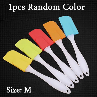B Middle size Silicone Cream Spatula Cream Brush Baking Oil Brush Nylon Handle Mixing Shovel Butter Scraper Flour Scrapers 5 Optionals - Цвет: B Middle size