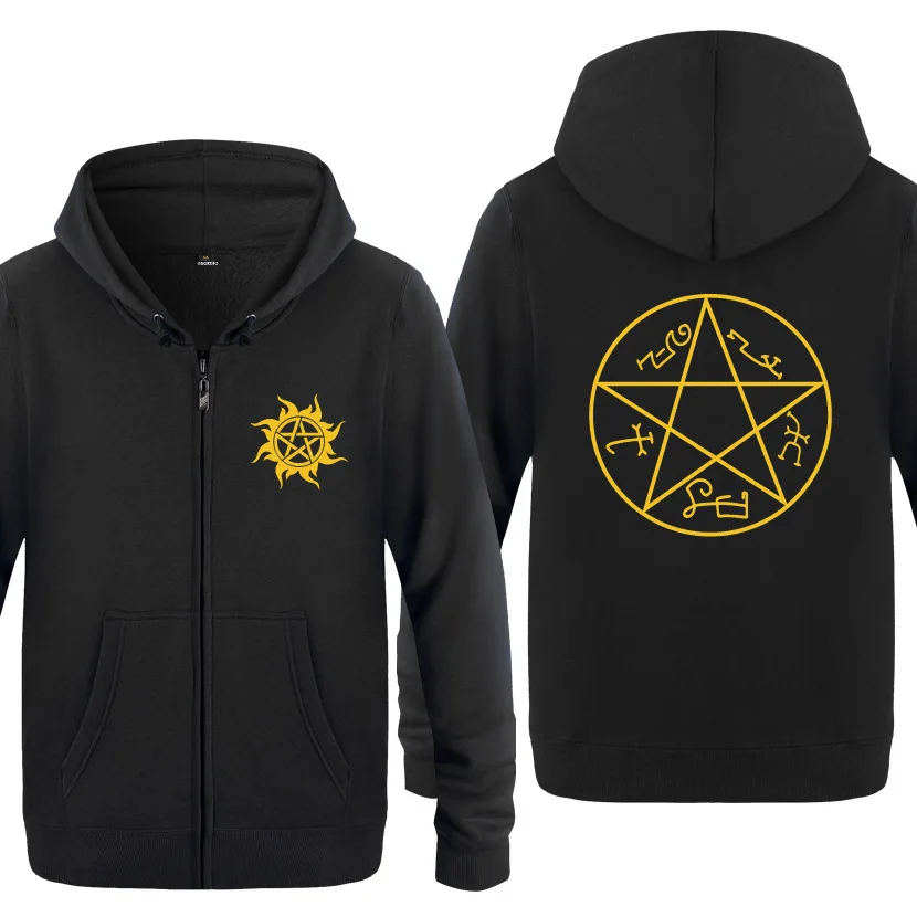 Пентаграмма Supernatural магический круг толстовки Для мужчин флисовая куртка на