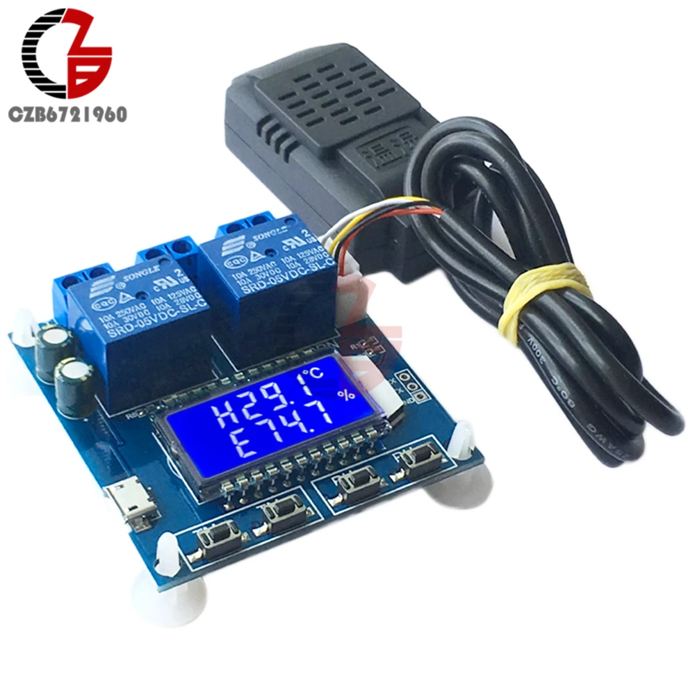 DC 6V 30V LCD цифровой термостат гумидистат регулятор температуры и влажности