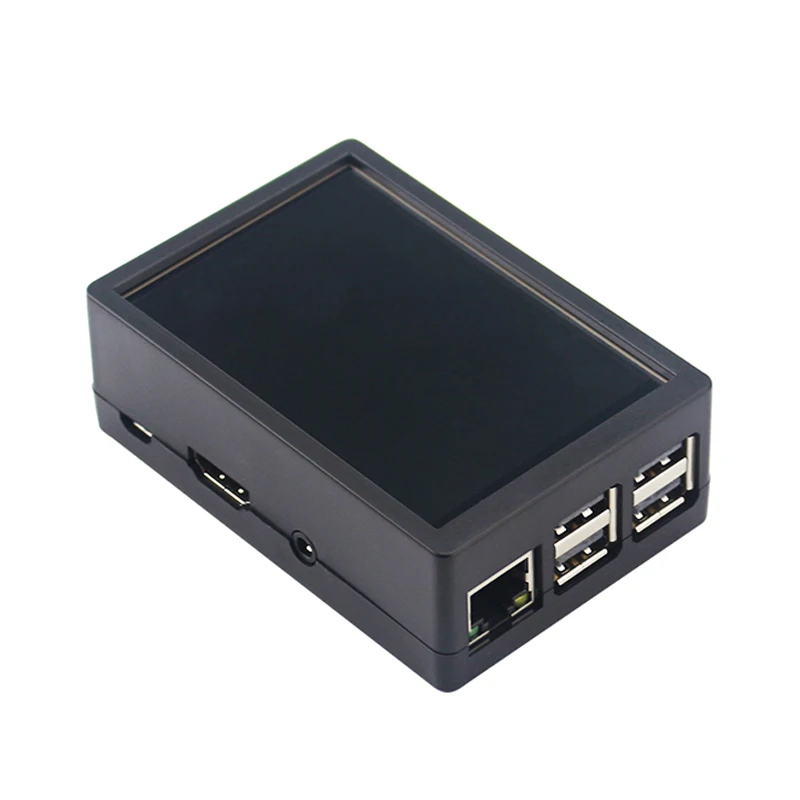 Black case with LCD Raspberry Pi 3 ABS чехол 4 разные цвета коробка с охлаждающим вентилятором или 3,5 дюймовый сенсорный экран подходит для Raspberry Pi 3B+/3B RPI3B двойной корпус - Цвет: Black case with LCD