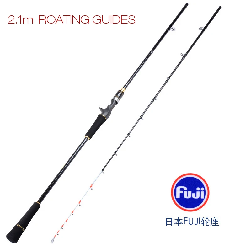 2.1m CASTING ROD SeekBass, 2,1 м, 40-120 г, светильник, медленно отжимающаяся удочка, углеродная удочка, вращающиеся направляющие, FUJI, катушка, сиденье, Красный лещ, snapper Tai, резиновая удочка - Цвет: 2.1m CASTING ROD