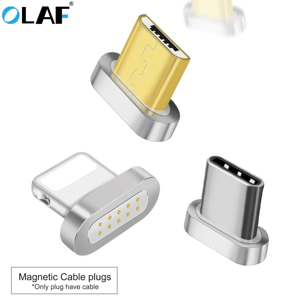 Магнитный кабель OLAF штекер типа C Micro USB освещение 8 pin Быстрая Зарядка адаптер
