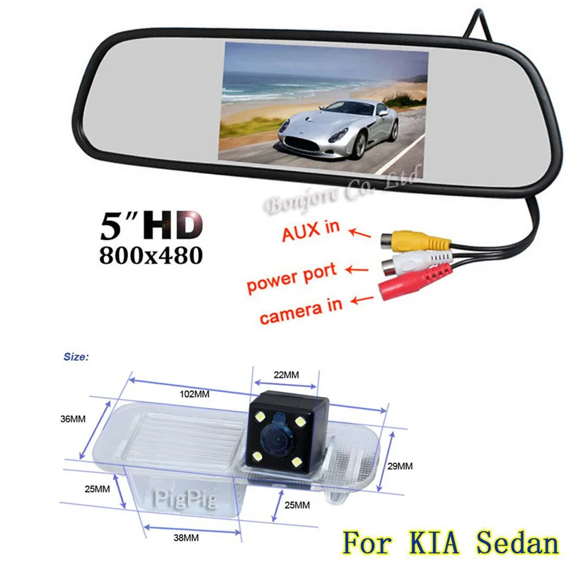 Автомобильное зеркало заднего вида 5 &quotцветной HD TFT LCD монитор 800*480 и