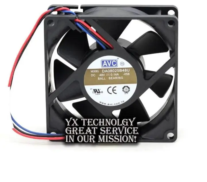 AVC P021 DC48V 0.14A 8 см 80 мм DA08025B48U 4-проводной серверный фонарь охлаждающий вентилятор