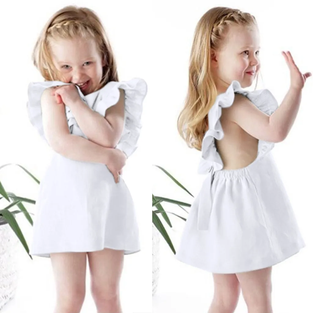 SAGACE/летнее платье для девочек платья новорожденных однотонное Повседневное с