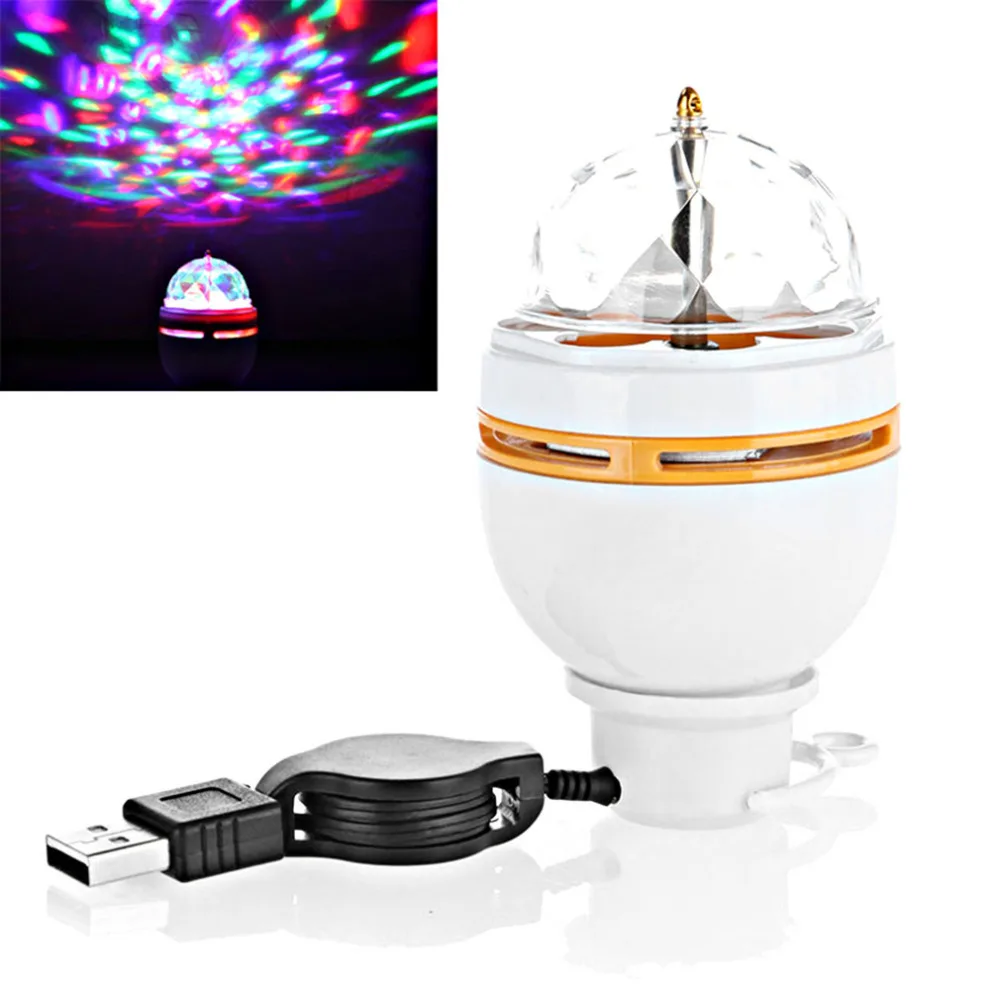 ICOCO Красочный 3 Вт LED диско DJ Вечеринка музыка кристалл магический шар портативный
