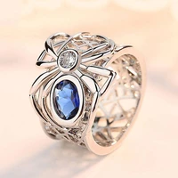 rotating ring hollow animal shaped blue crystal stone aaa zirconia female romantic white wedding party accessories satisfaction