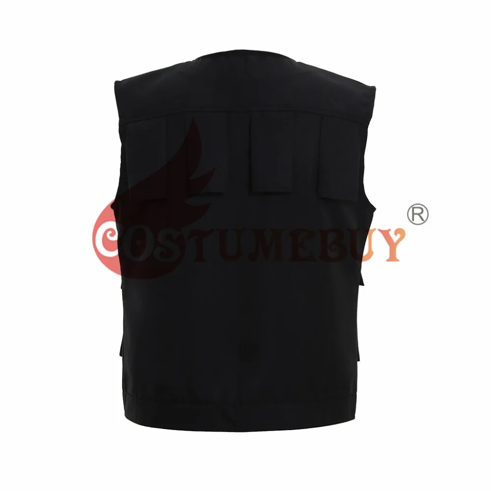 Costumebuy Han Solo косплей для взрослых Мужской жилет куртка костюм черный топ унисекс