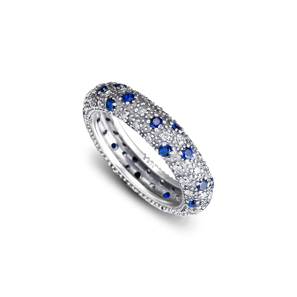CKK кольцо темно синий серебряные кольца для женщин мужчин Анель Feminino 925 ювелирные изделия серебро винтажный, с серебряным покрытием Hombre Свадебные