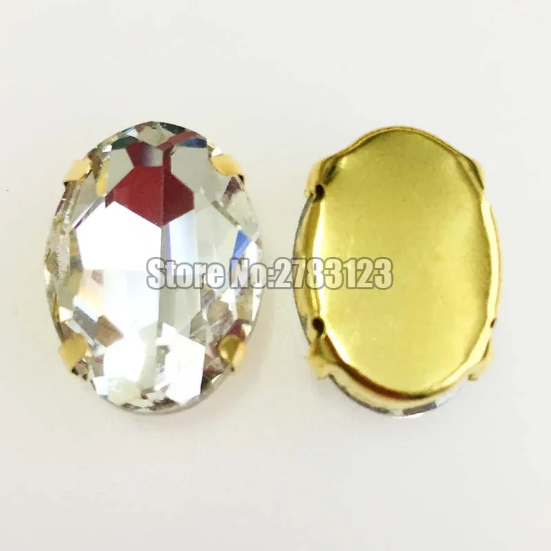 Бесплатная доставка Золотая база белая овальная форма плоская задняя часть AAA +
