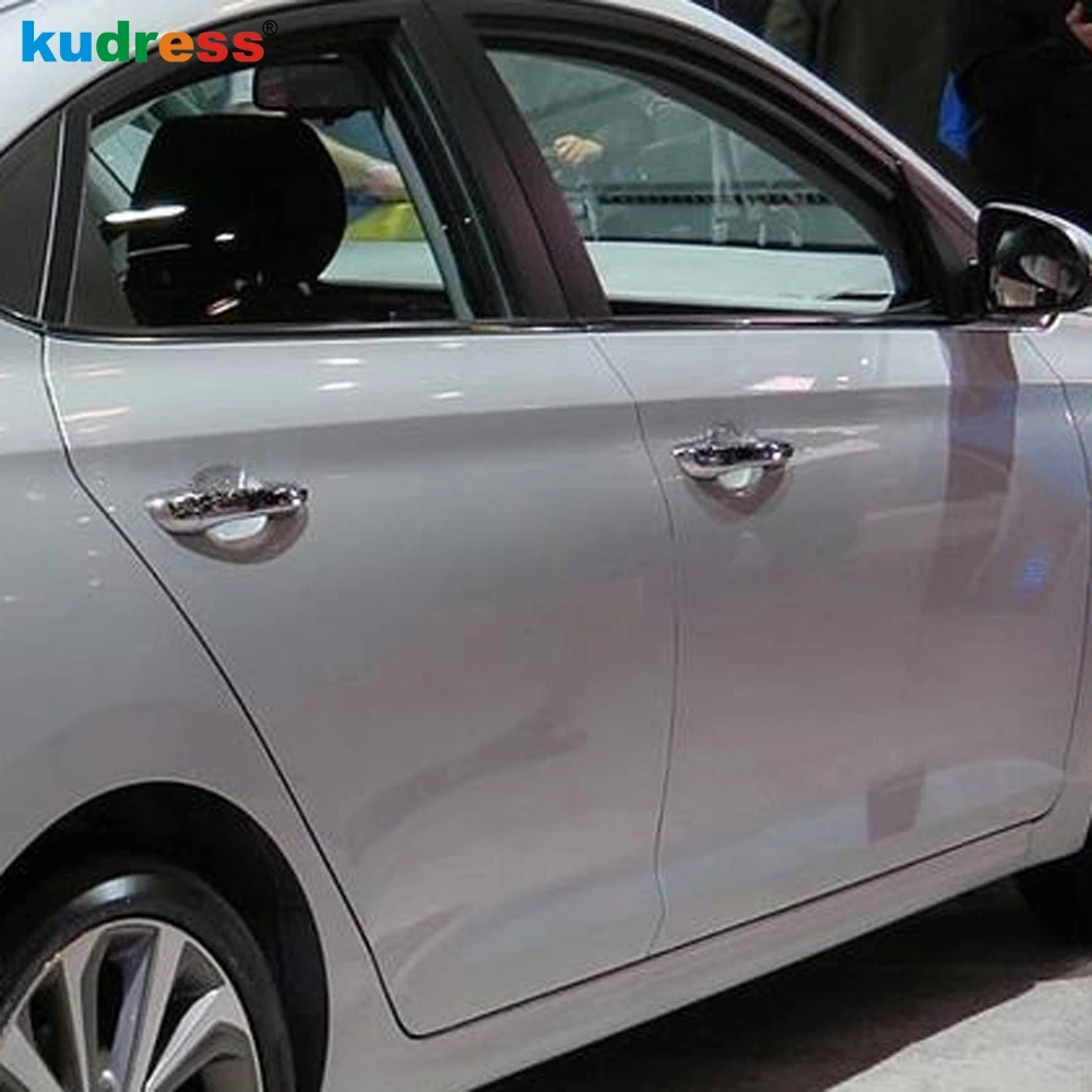 Для hyundai Verna Solaris Accent- Fifth GE ABS Хромированная дверная ручка накладка наклейка Аксессуары для стайлинга автомобилей одно отверстие