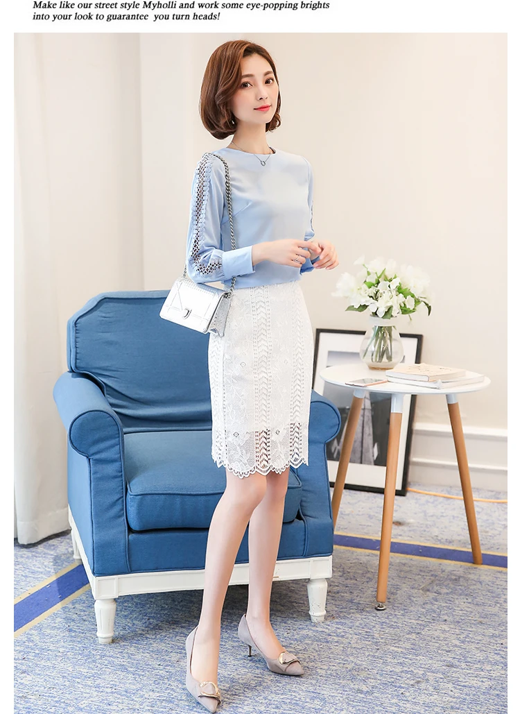 Spring Women Chiffon Blouse Long Sleeve Lace Shirt Hollow Out Blouses Tops Summer Sexy Slim Solid Blusa de Renda Feminina