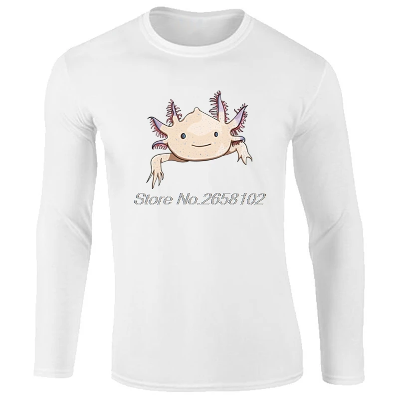 Axolotl друг Забавный мультфильм животных печать мужская футболка Повседневная