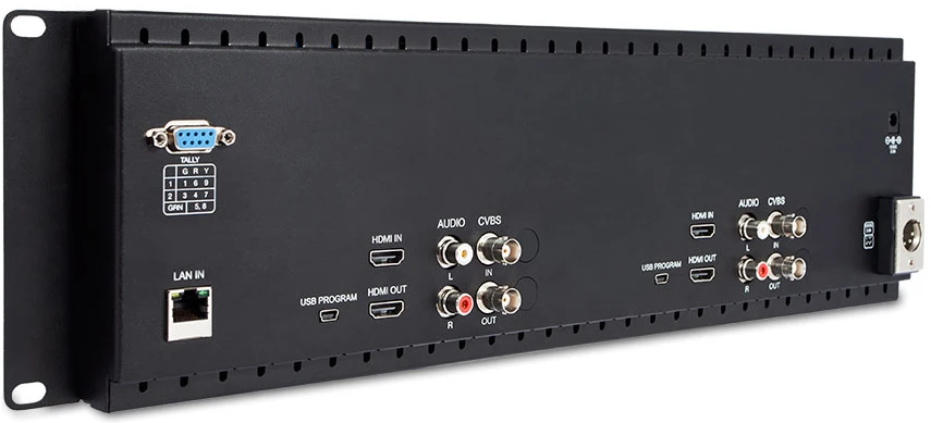 Feelworld, D71-H, двойной, 7 дюймов, HDMI AV, 3RU, для монтажа в стойку, вещательный монитор, ips HD, 1280x800, ЖК-дисплей, тонкий дизайн, с портом LAN