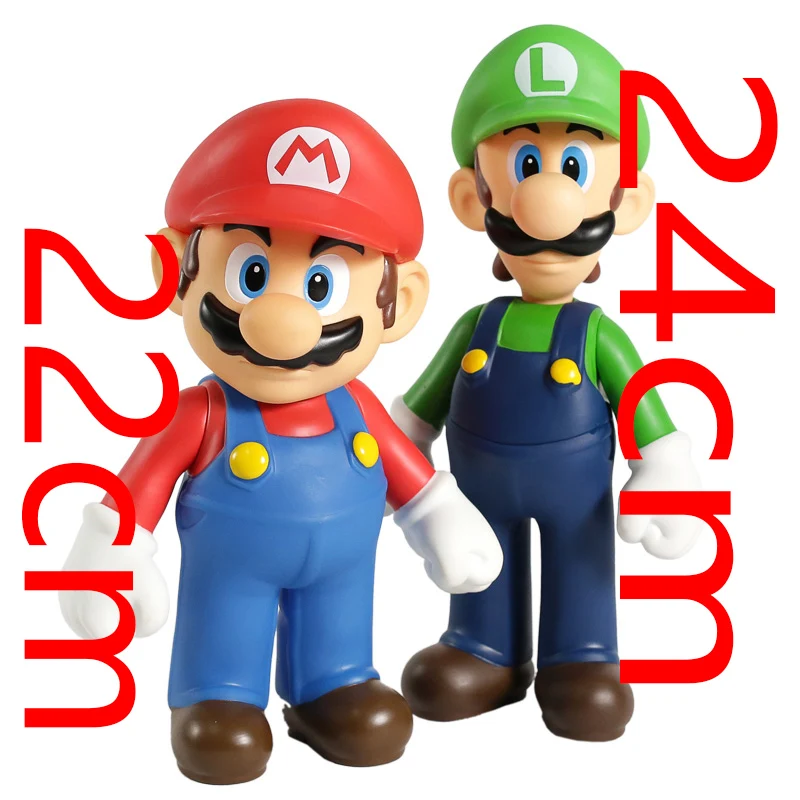 1set Супер фигура Марио игрушки 22-24 см Супер Марио Bros Марио и Луиджи ПВХ Фигурки Коллекция Модель игрушки для рождественских подарков - Цвет: 1set