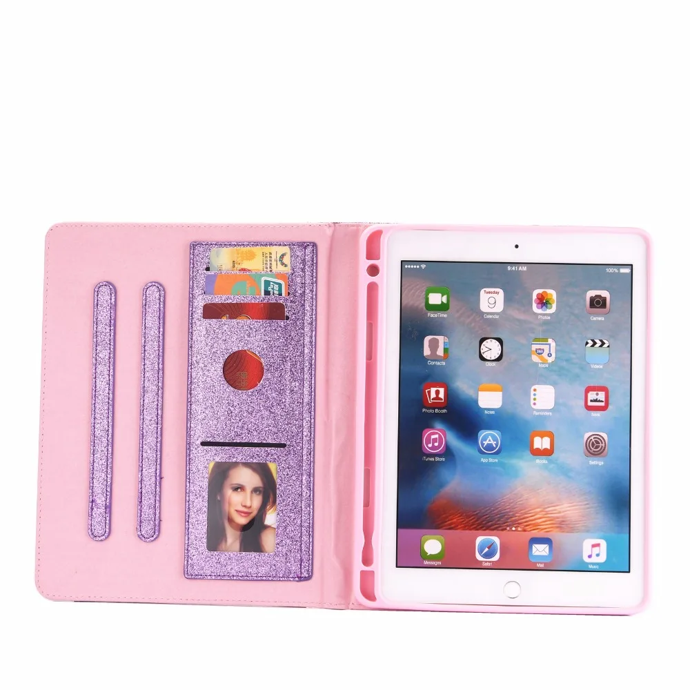 Для Apple iPad 9,7 / 5th/6th поколения кожаный чехол с карандашом Держатель Флип Модный чехол для iPad Air 1/Air 2/Pro 9,7