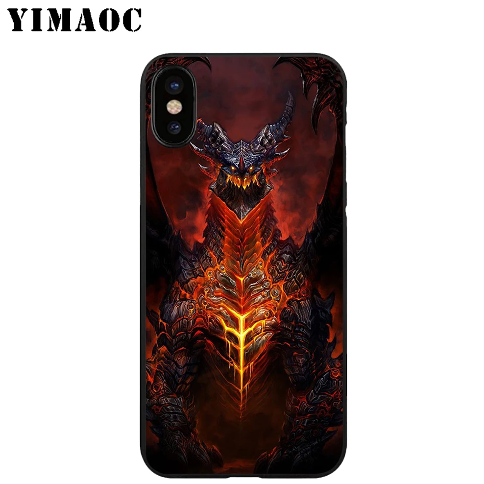 YIMAOC World of Warcraft мягкий черный силиконовый чехол из ТПУ для iPhone X или 10 8 7 6 6S Plus 5 5S SE Xr