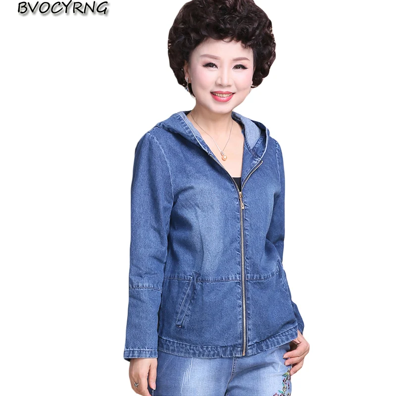 Джинсовая куртка для женщин среднего возраста весна-осень 2019 Новая