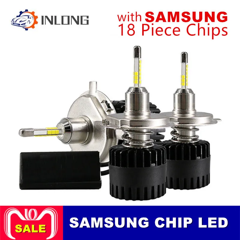 INLONG 2 шт. H4 светодиодный фары лампы H11 H1 H7 9005 9006 SAM чипы 80 Вт 10000лм 6500 к Автомобильный светодиодный фары Противотуманные фары