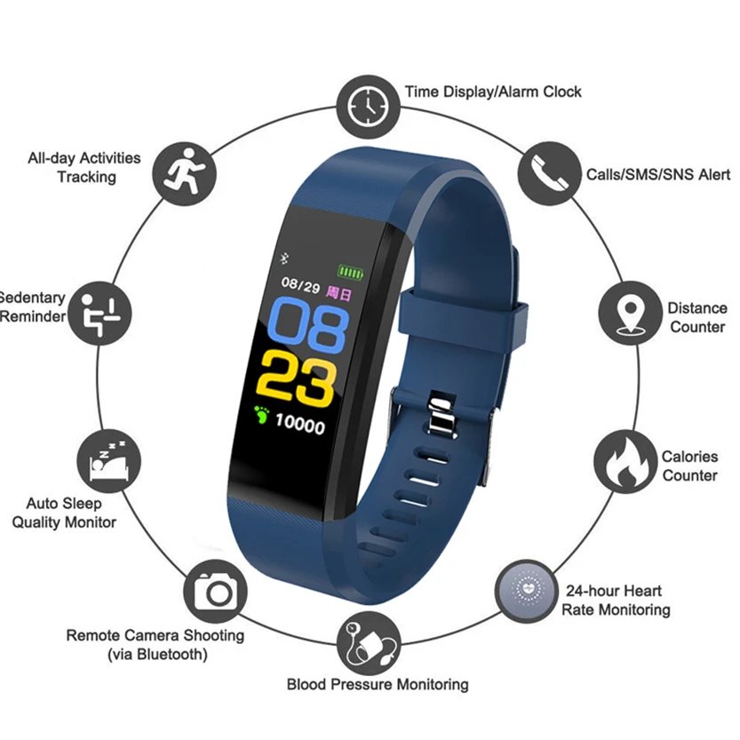 Смарт-браслет ID115Plus спортивный Bluetooth-браслет 115 plus монитор сердечного ритма часы