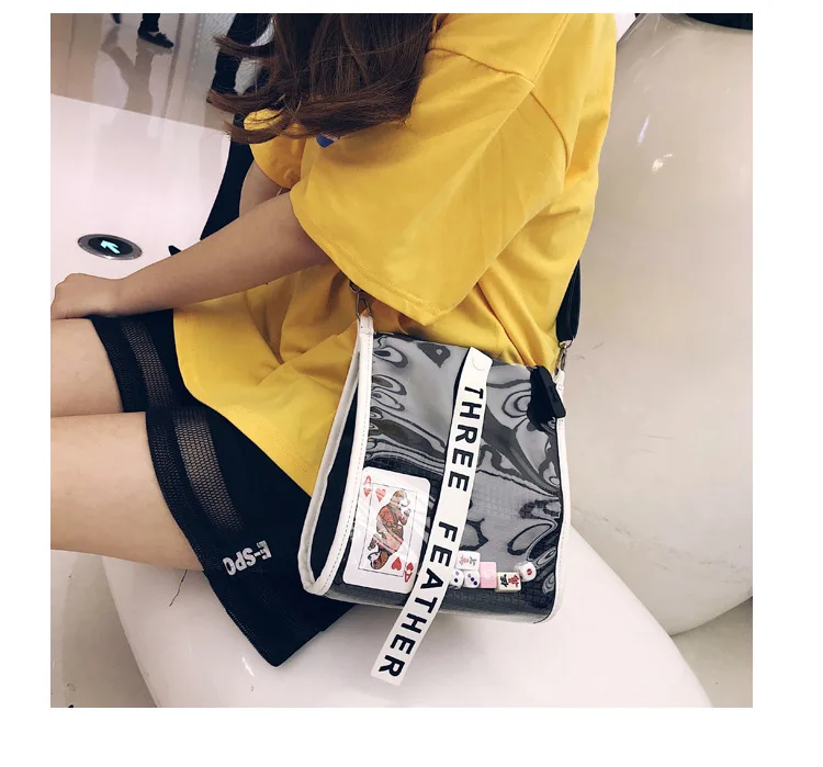 Уличные мини сумки Ulzzang из парусины с буквенным принтом и кисточками