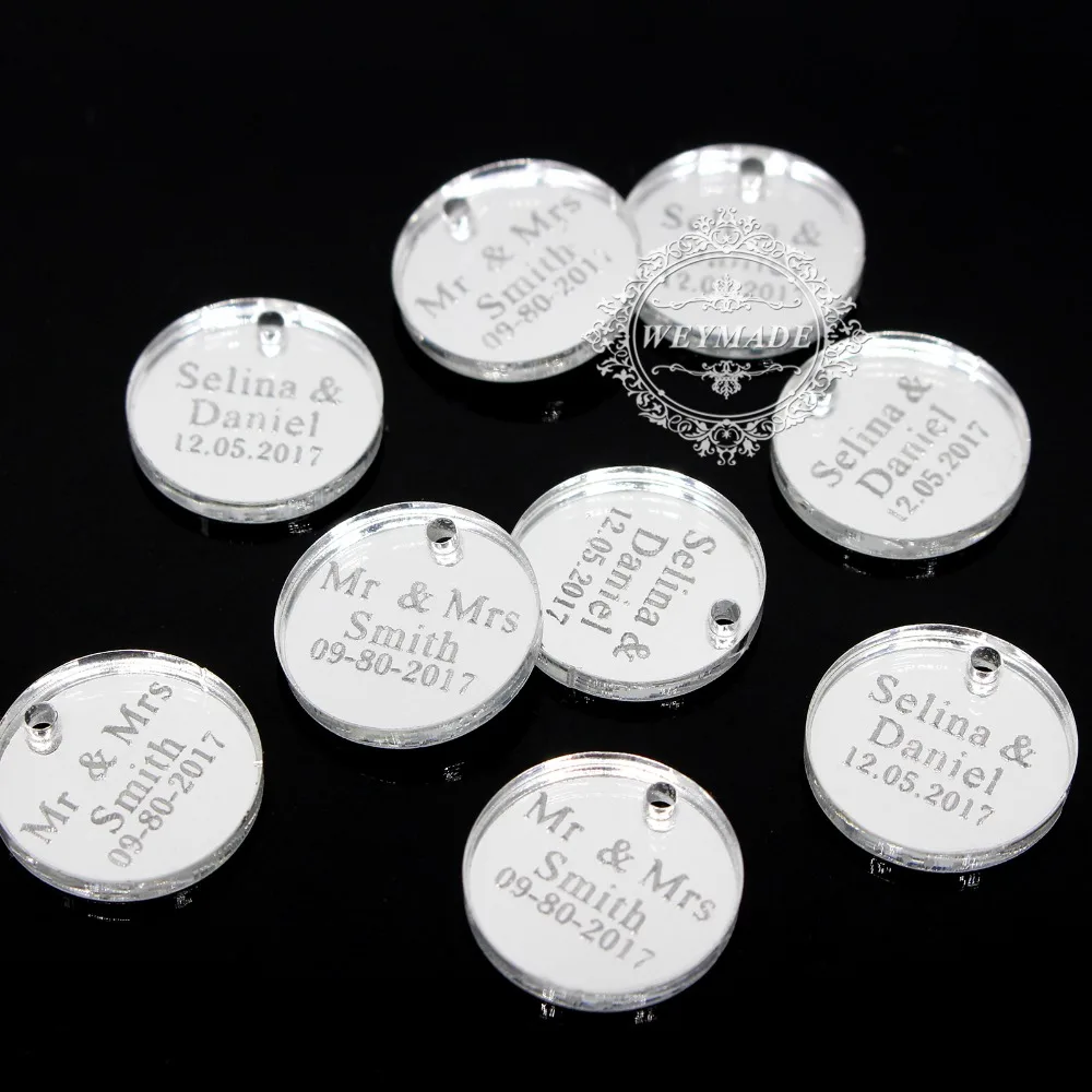 100 шт. персонализированные монеты винный Шарм для свадьбы сувениры круглый стол