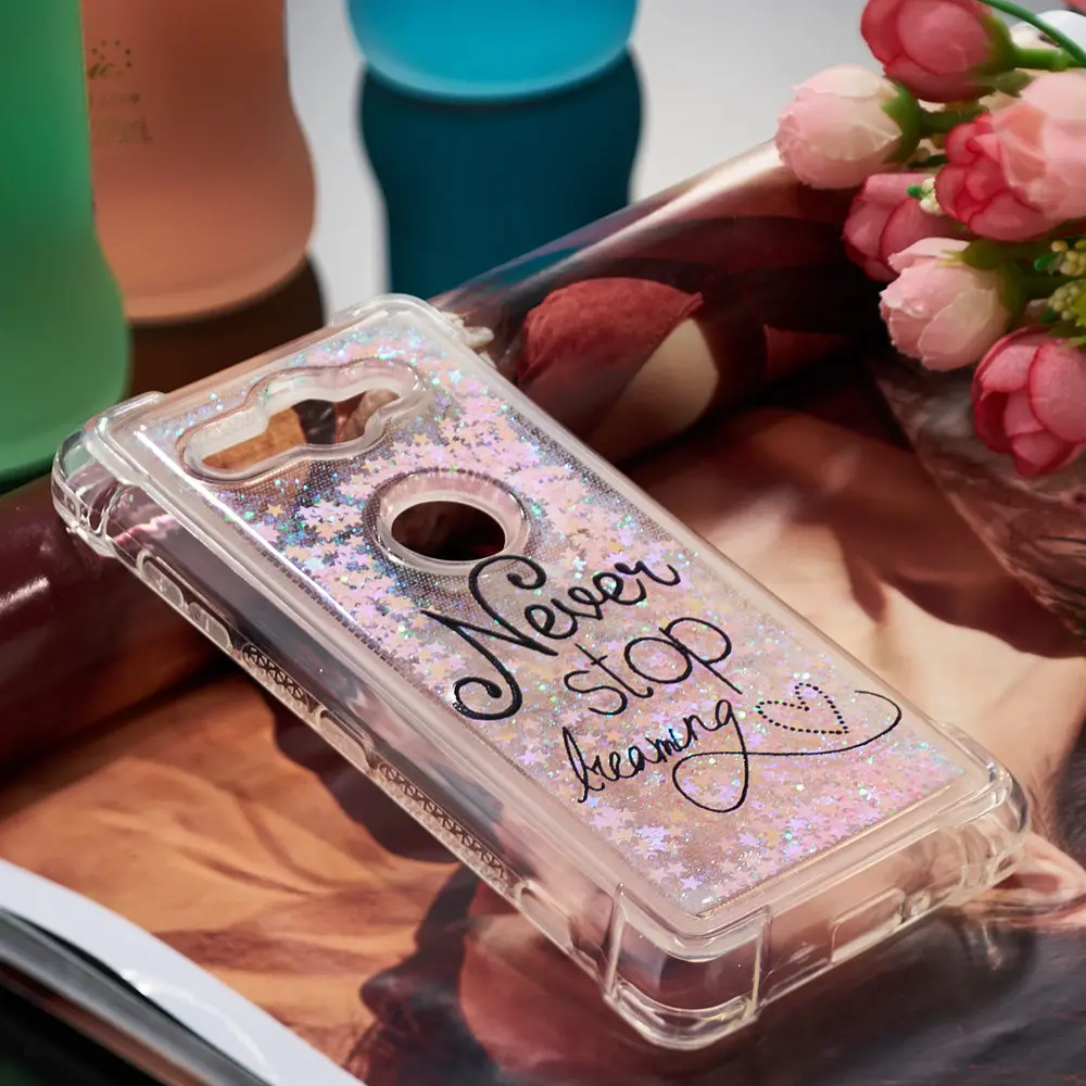 Блестящий чехол со звездами для Sony Xperia XZ2 Compact H8324 H8314 динамический жидкий мусор
