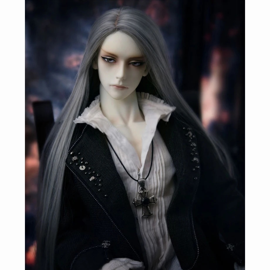 Allaosify синтетические волосы Длинные прямые BJD парик для кукол серебристо-серый