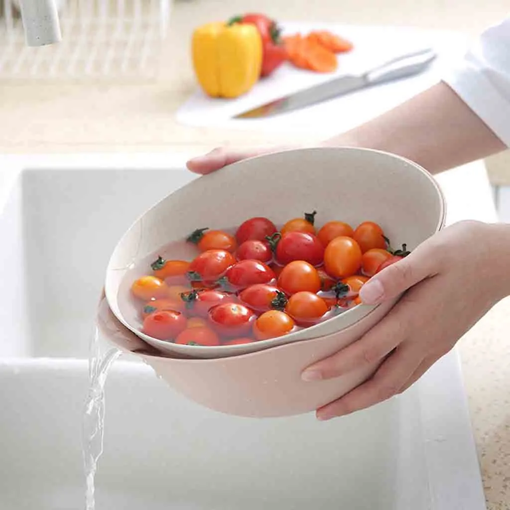 2 в 1 мытый рис сито сетки сито корзина для овощей и фруктов кухонные инструменты чаша высокого качества материал умывальник 613