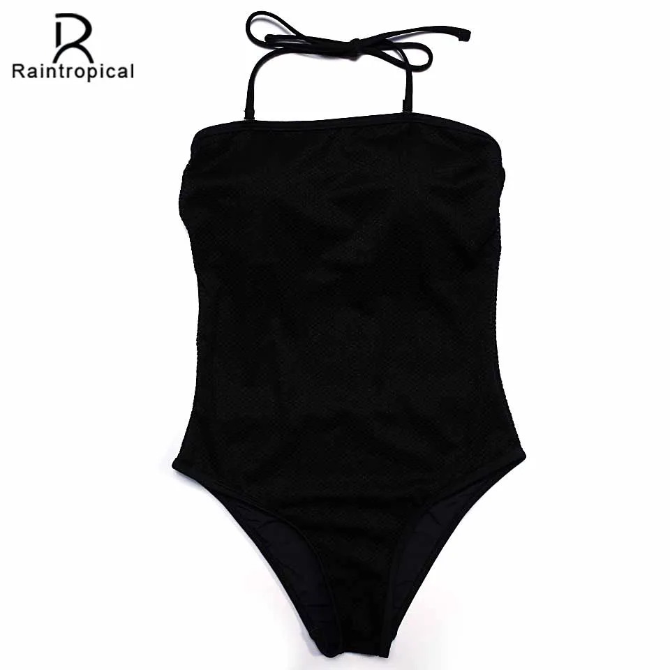 Raintropical 2018 One Piece Swimsuit Plus Size Swimwear Women Summer Beach Wear Halter Push Up Bathing Suit Swim Print | Спорт и