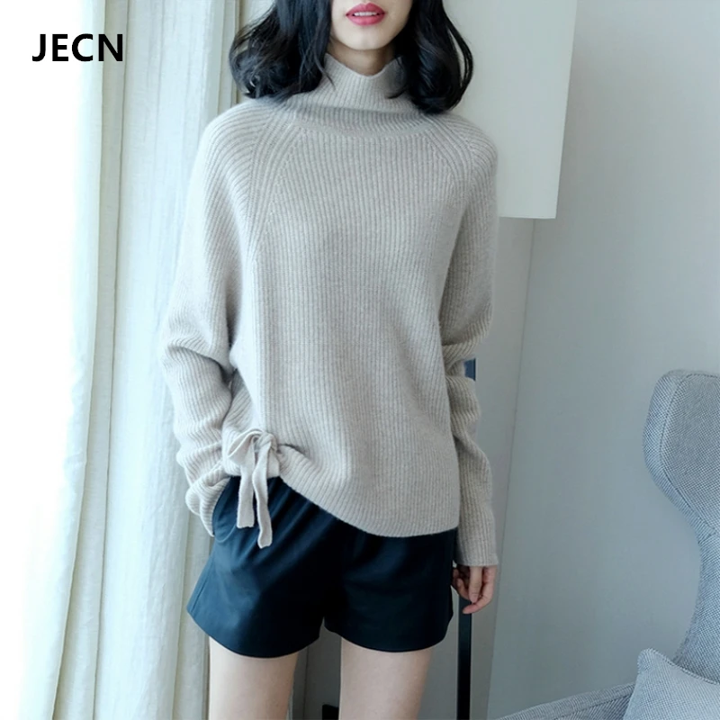 Зимний кашемировый свитер JECH Женский Рождественский подарок свитеры вязаный