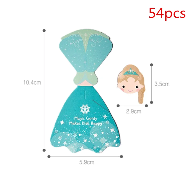Elsa 54pcs 54 шт./лот Принцесса Белоснежка Русалка мультфильм конфеты леденец Декор карты для детей день рождения принадлежности конфеты подарок аксессуары, Q - Цвет: Elsa 54pcs