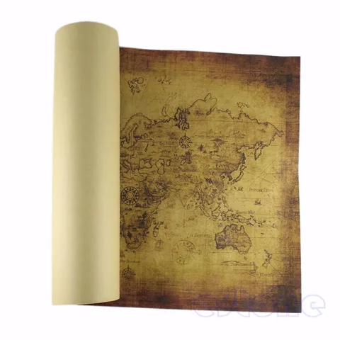 Карта старого мира большой Винтажный стиль ретро бумажный плакат украшения стены дома подарок