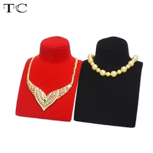 Hot Sale High-end Black Velvet Necklace Jewelry Display Stand Shelf Showcase Pendant Organizer Holder Rack Stock 14*19*17cm