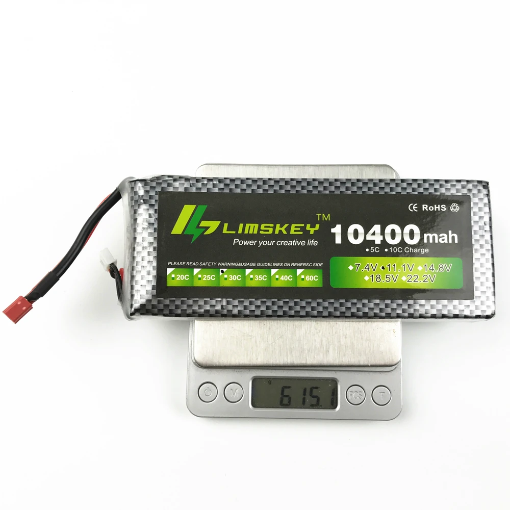 

Limskey Power 11.1V 10400mAh 3s lipo battery 30C batteries and charger XT60 / T plug for RC Helicopter Quadcopter drone part