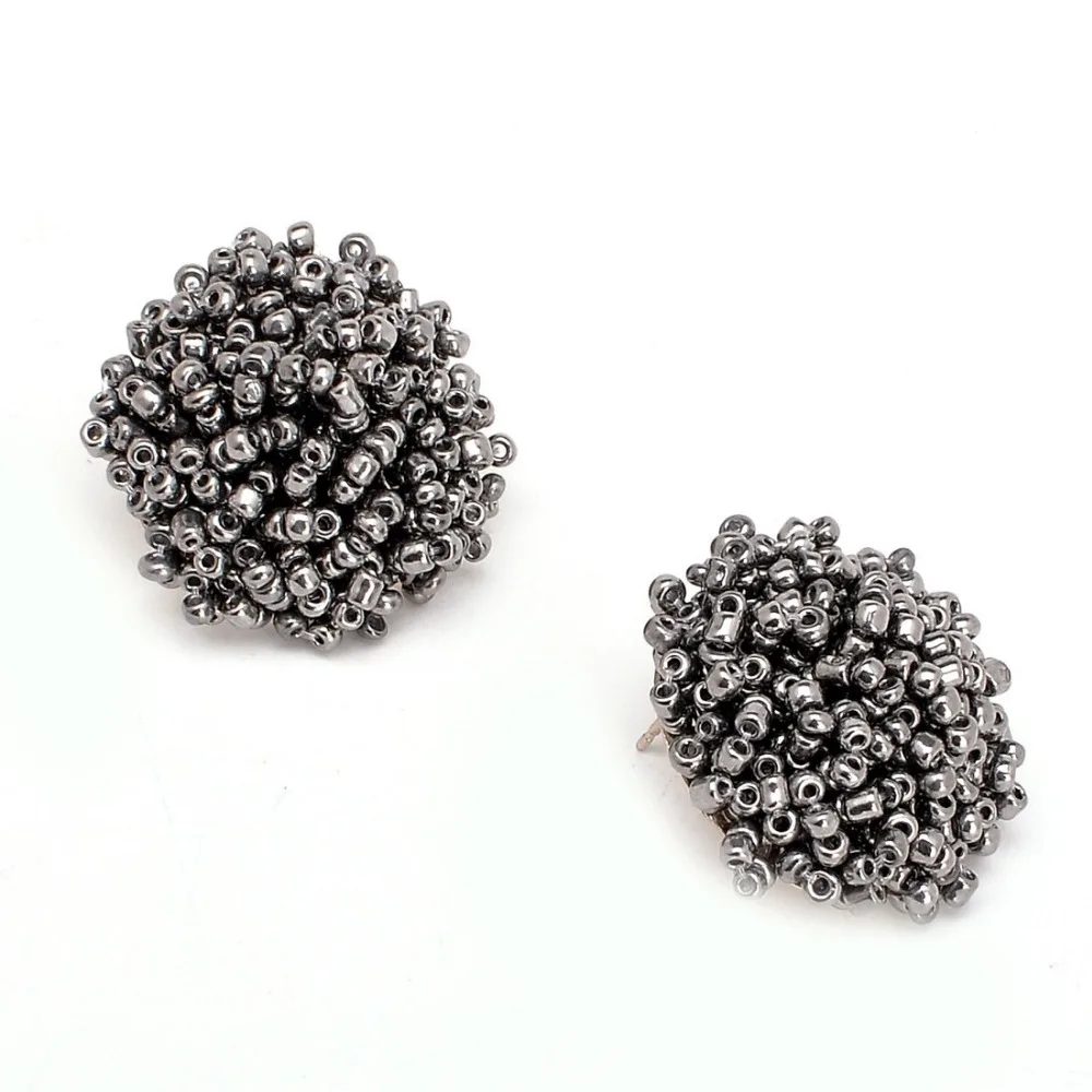 Ювелирные изделия BK ручной работы из полимерных бусин серьги гвоздики с