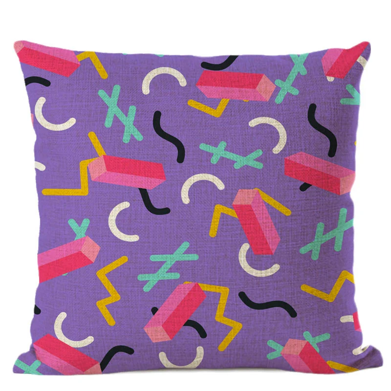 Наволочка для подушки с геометрическим принтом симпатичная красочная хлопковая