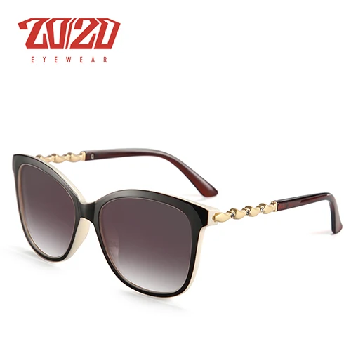 C02 Brown 20/20 Бренд-Дизайн Поляризованные Солнцезащитные Очки Женщины Градиент Линзы Женские Ретро Солнцезащитные Очки Оттенки Очки Oculos Feminino PL389 - Цвет линз: C02 Brown