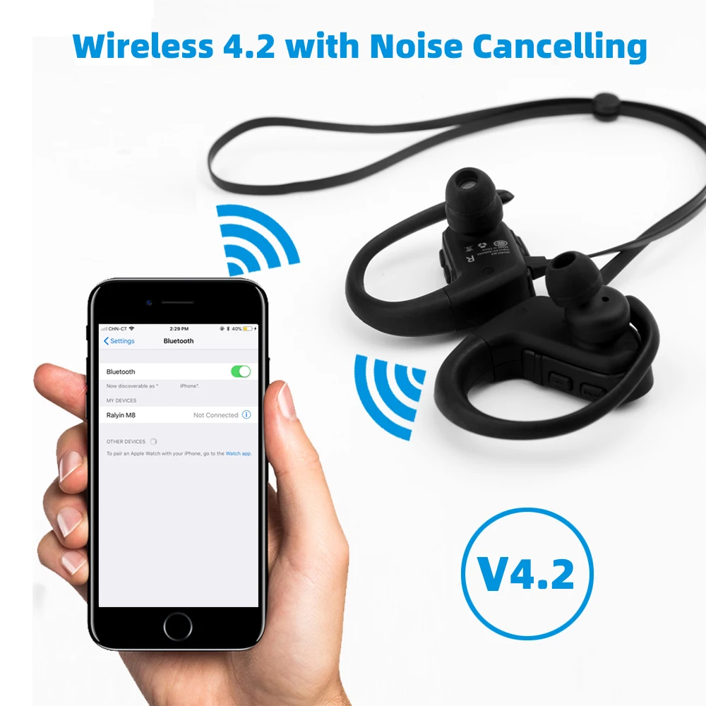 Ralyin 8 Гб mp3 плеер bluetooth наушники спортивные водонепроницаемые беспроводные наушники bluetooth музыкальный плеер bluetooth наушники для телефона