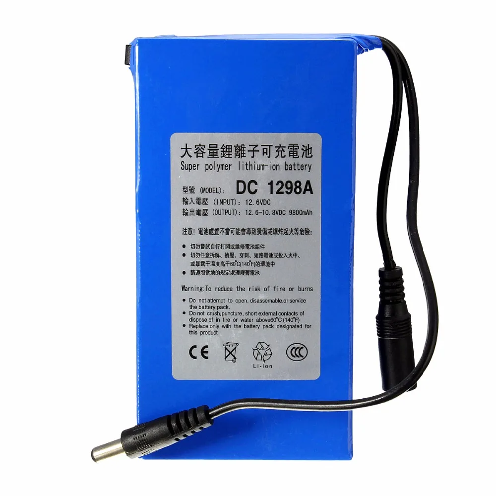 DC 1298A 12 V литиевый высокомощный аккумулятор 9800 mAh уличный свет инструмент