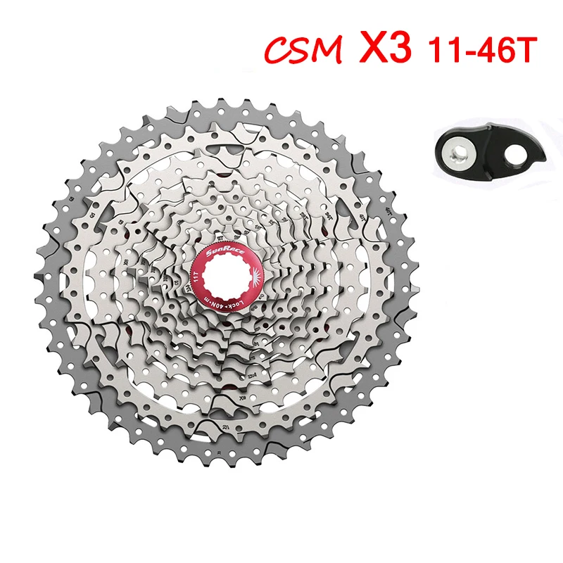 X3-Sliver-11-46T Sunracing 10 скоростей CSMS3 CSMX3 велосипед свободного хода 11-40T 11-42T 11-46T широкое соотношение велосипедная кассета для горных велосипедов инструмент маховик - Цвет: X3-Sliver-11-46T