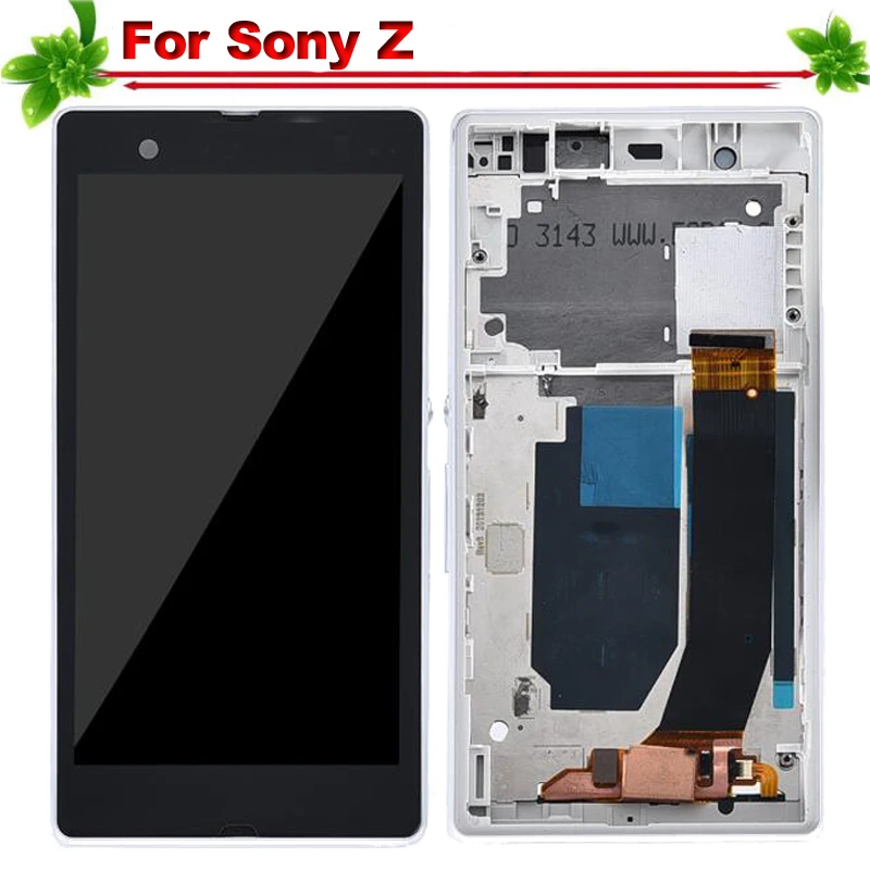 for Sony Xperia Z LCD Display Touch Screen Full Assembly Replacement With Frame SONY L36h L36i C6606 C6603 C6602 C6601 | Мобильные