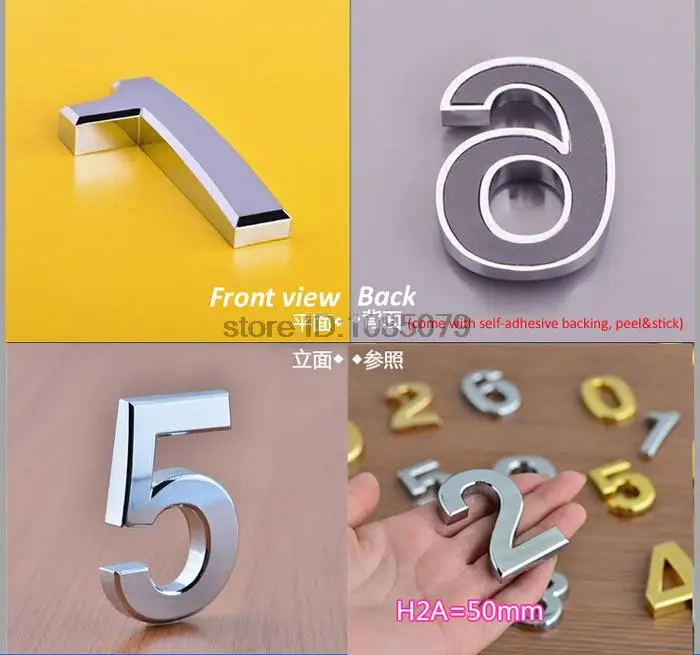 1 шт. хромированная табличка с цифрами по разрядам табличкой размером буквенным