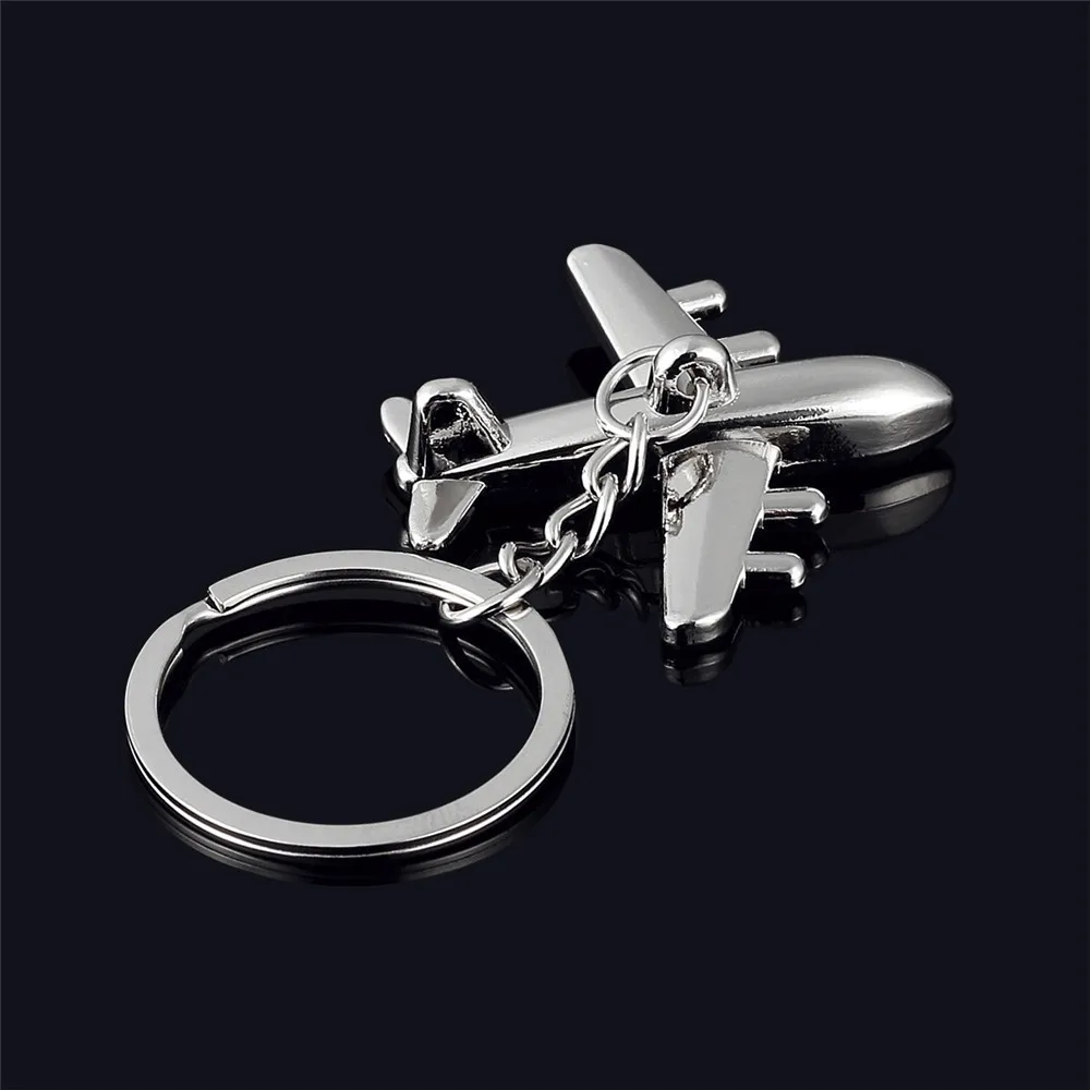 

2018 Hot Sale 1PC Classic 3D Simulation Model airplane plane Keychain Key Chain Ring Keyring Dropshipping