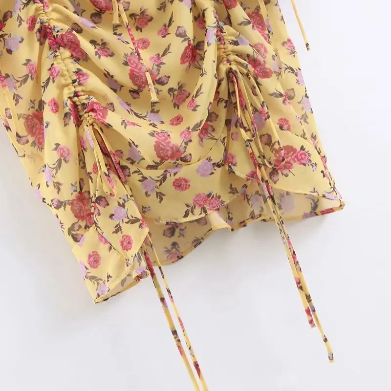 Шнурок с принтом платье 2019 летние пикантные вечерние Для женщин рукавом три